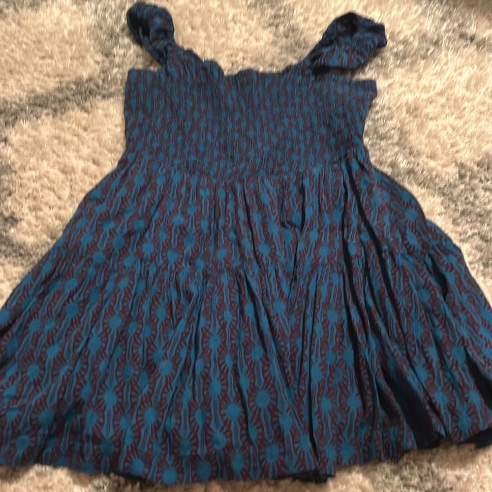 Free People Patterned Fit and Flare Mini Dress